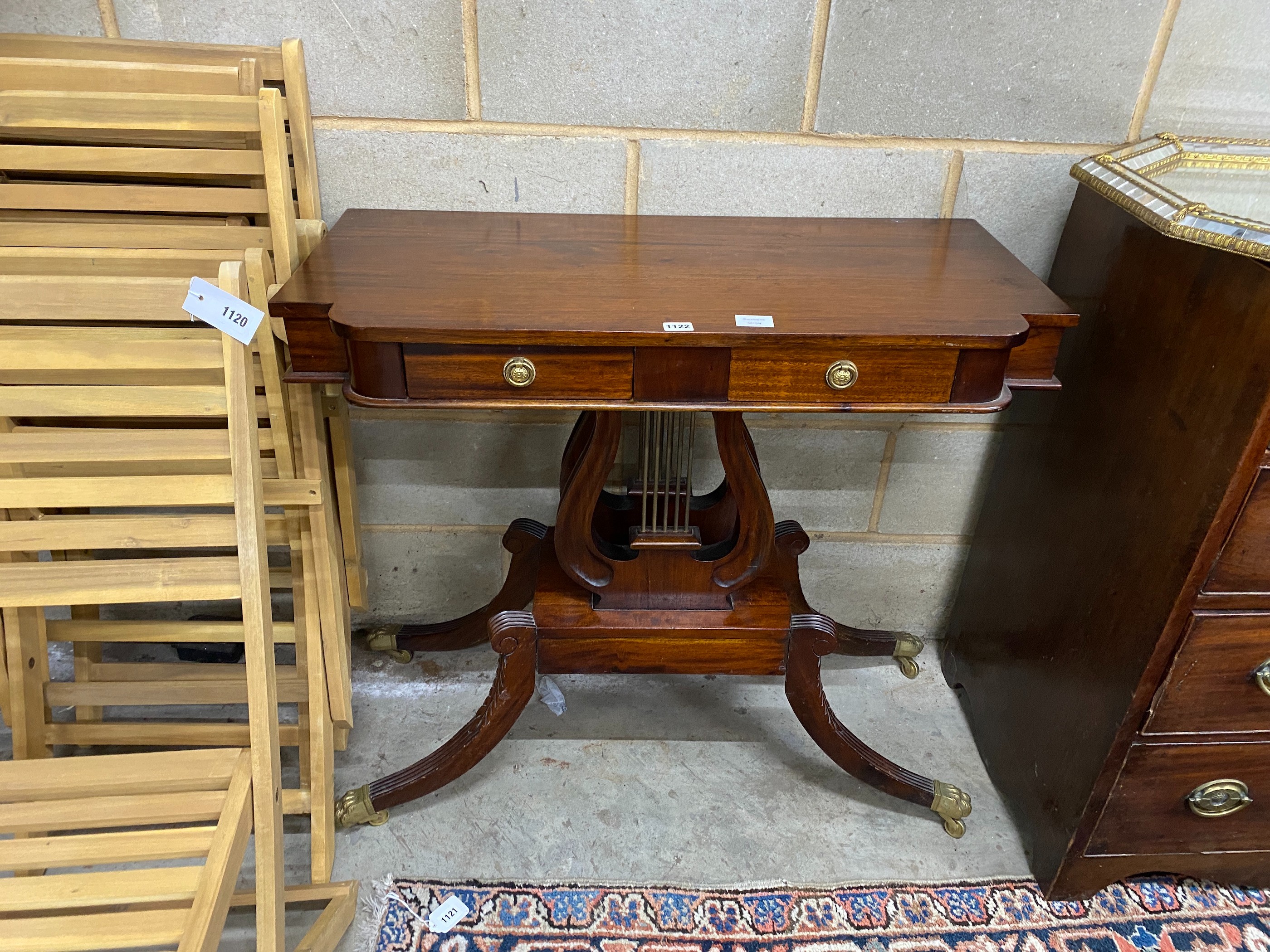 A reproduction Regency style console table, width 90cm, depth 44cm, height 84cm